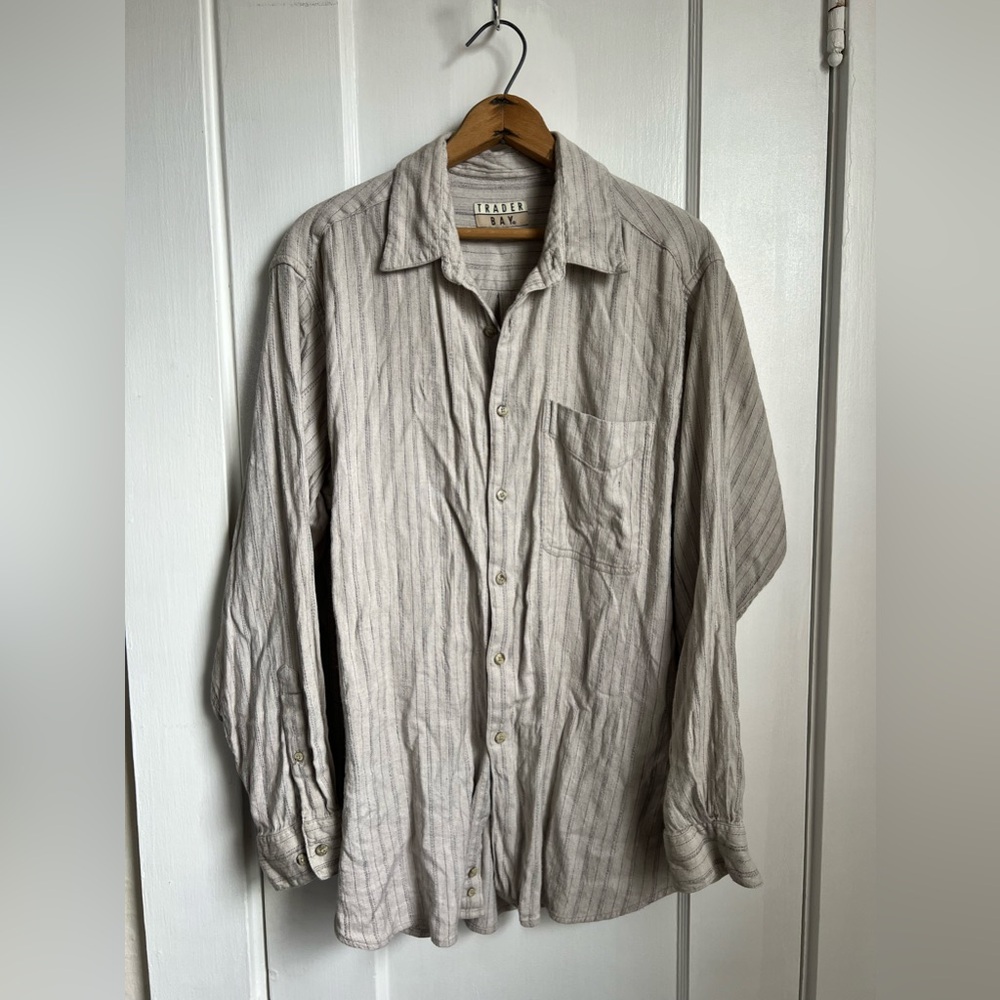 Vintage Trader Bay Stripe Casual Button Down Top - image 1